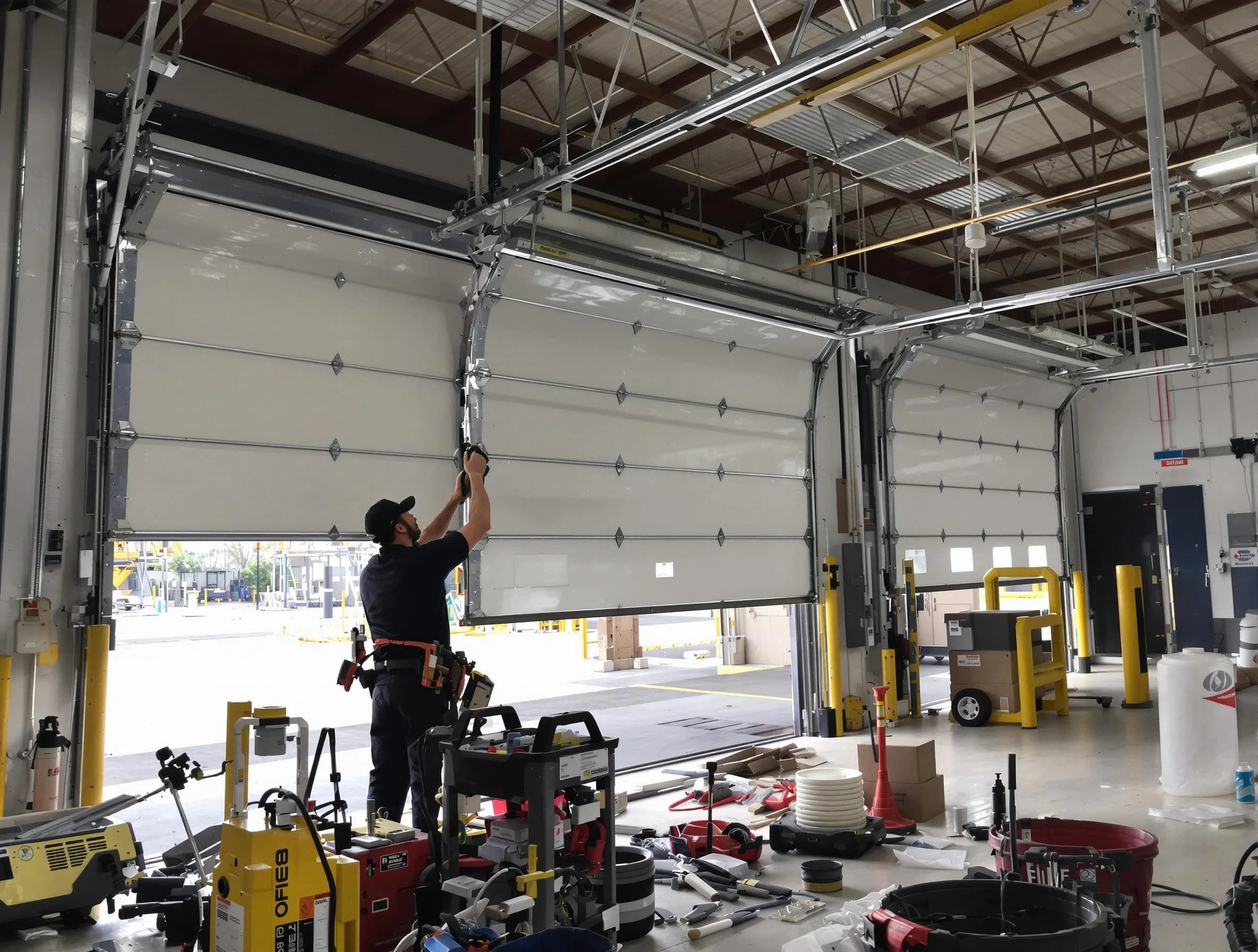 Childersburg Garage Door Repair technician performing commercial garage door repair in Childersburg