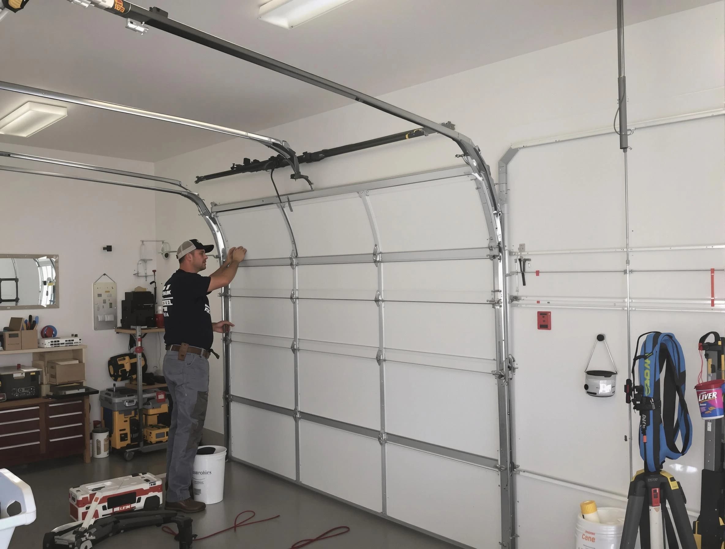Childersburg Garage Door Repair team installing new garage door in Childersburg