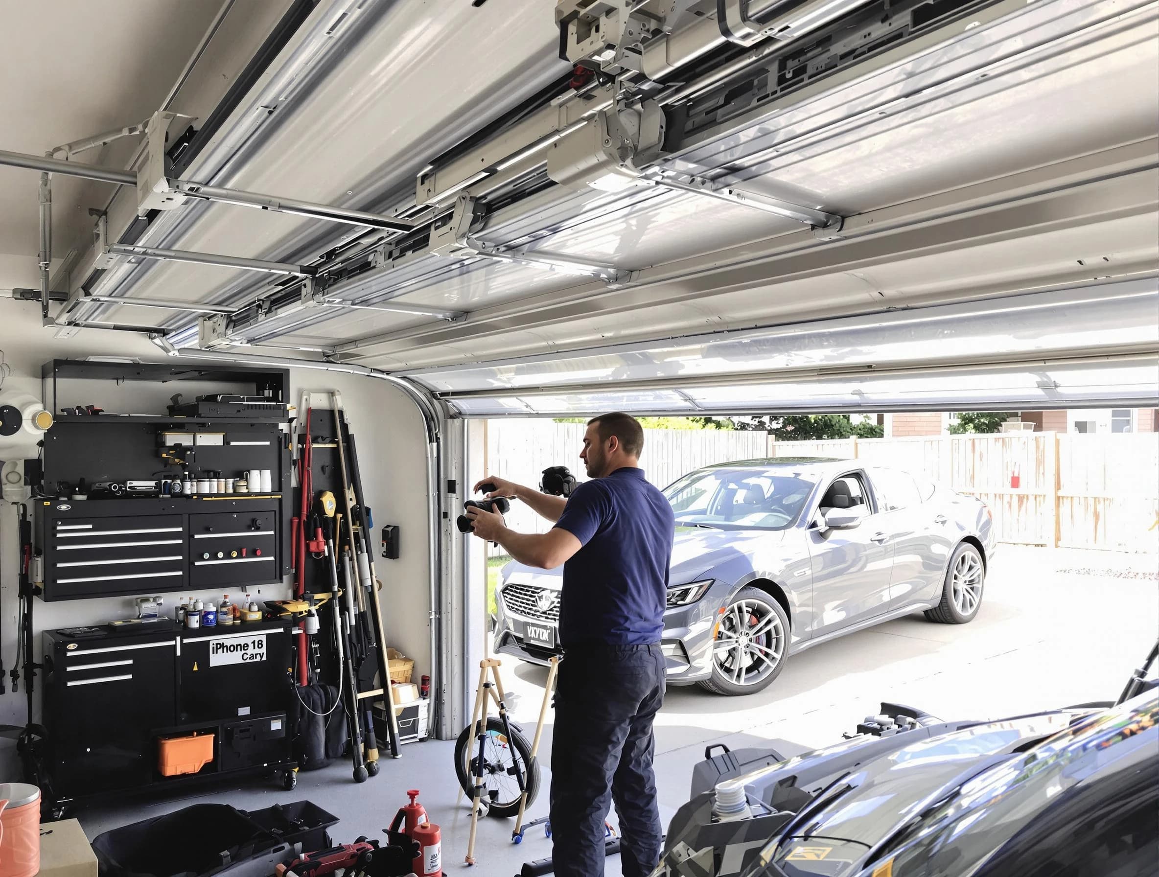 Childersburg Garage Door Repair technician fixing noisy garage door in Childersburg