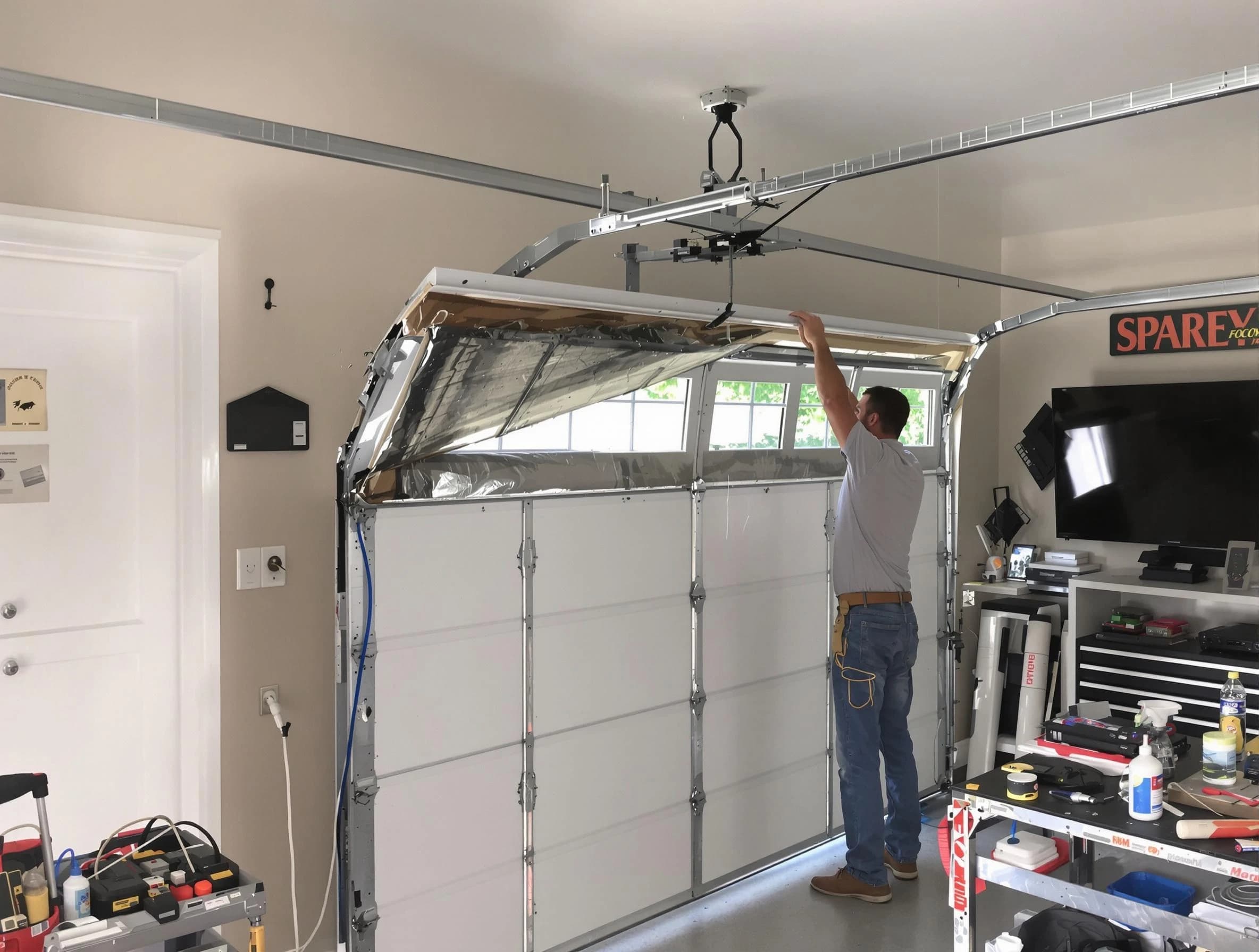 Garage door section replacement by Childersburg Garage Door Repair in Childersburg