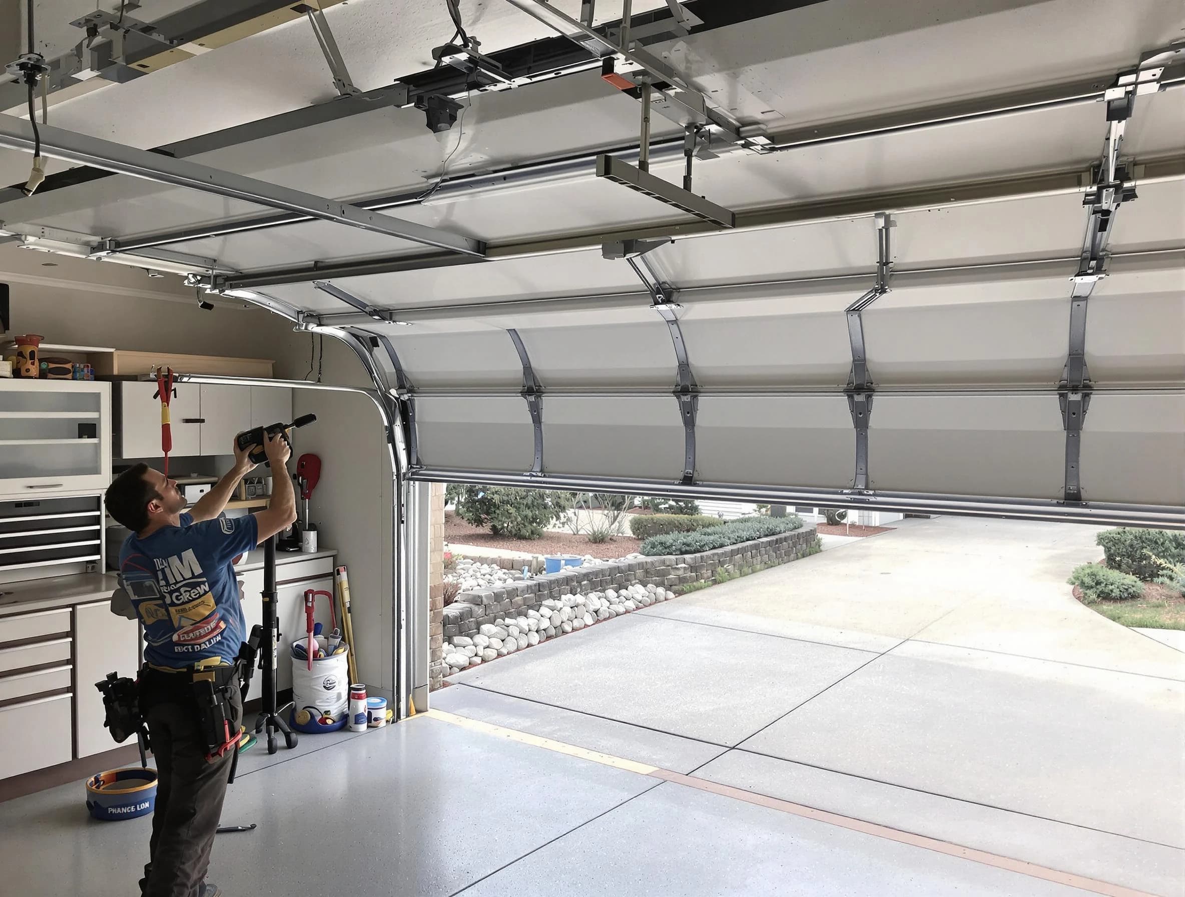 Garage door track repair service by Childersburg Garage Door Repair in Childersburg