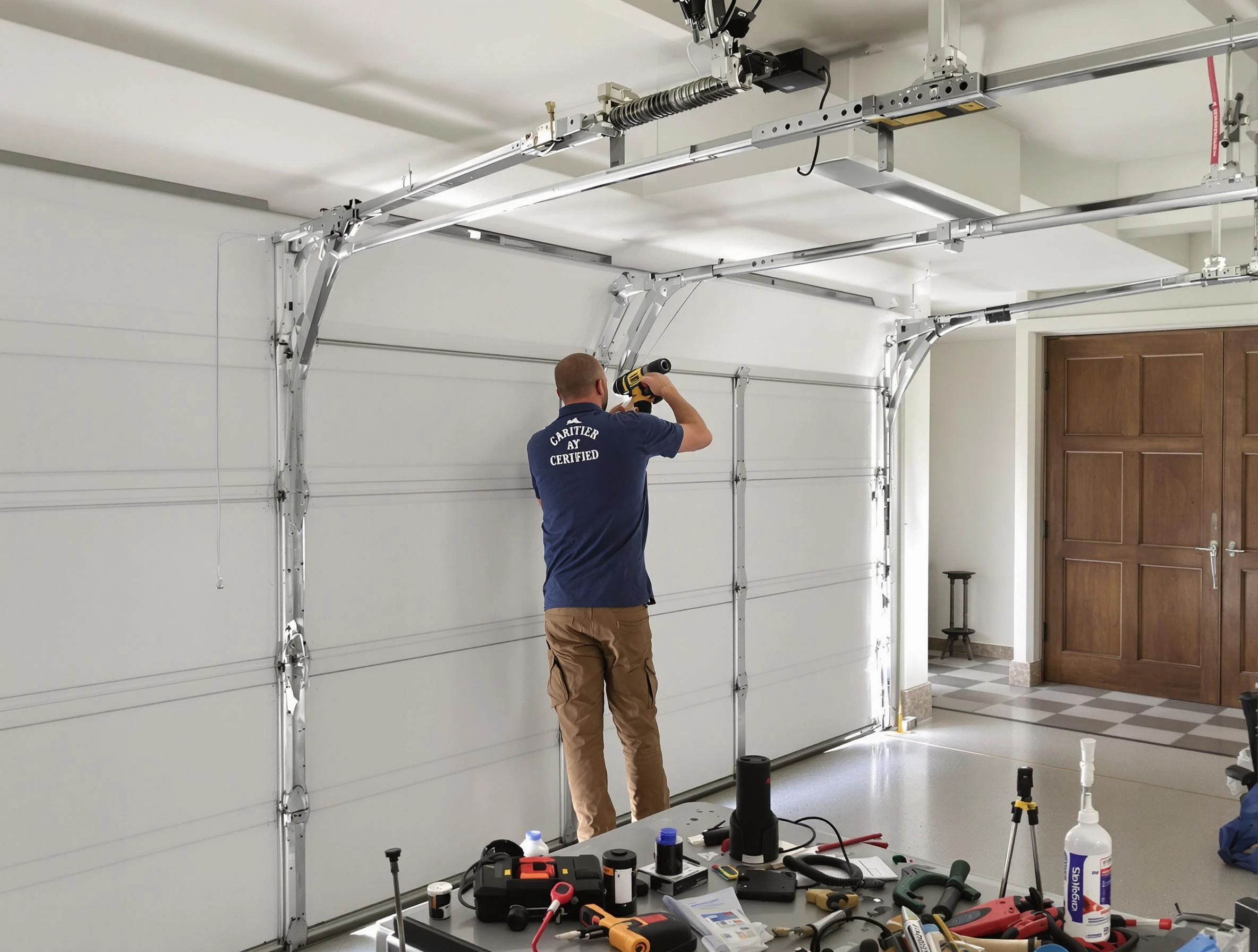 Childersburg Garage Door Repair certified technician performing precision garage door repair in Childersburg