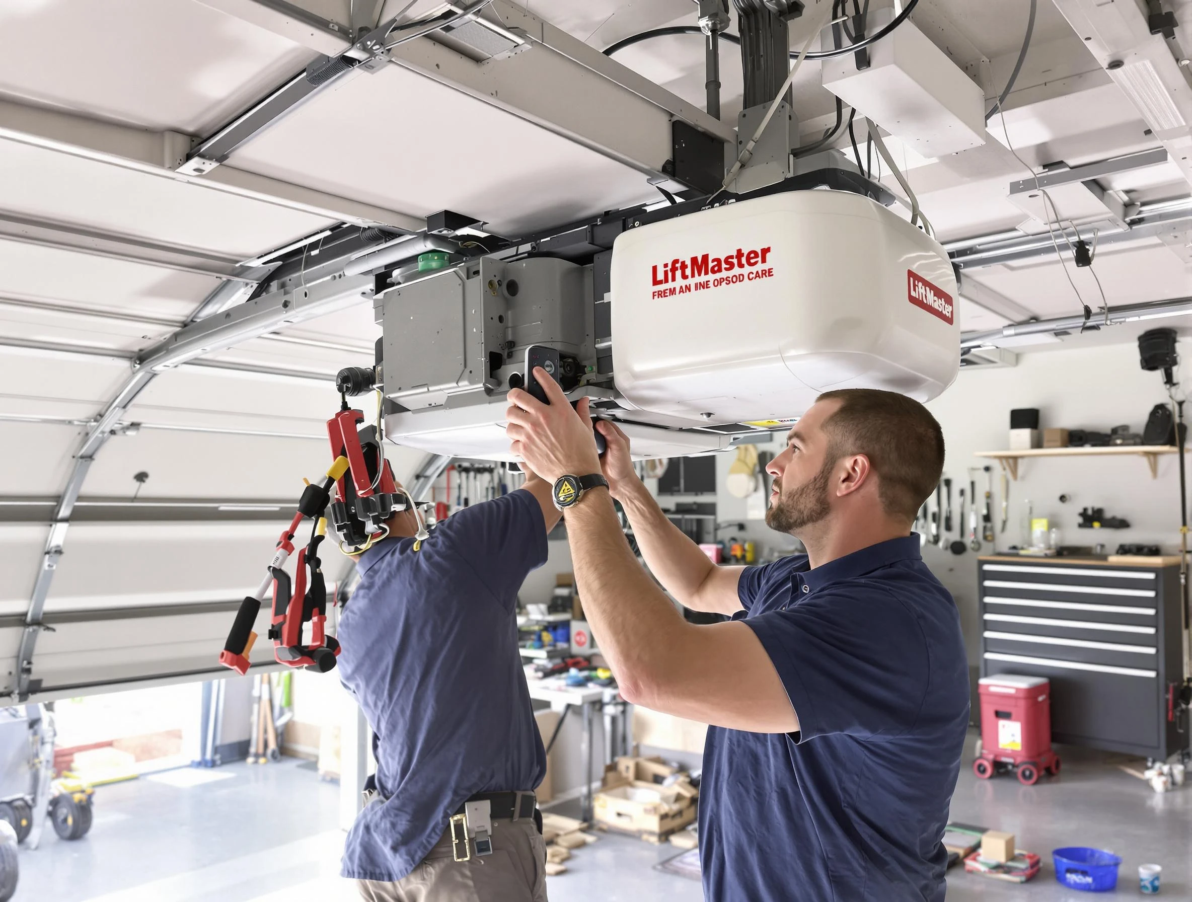 Childersburg Garage Door Repair technician performing advanced diagnostics on garage opener in Childersburg
