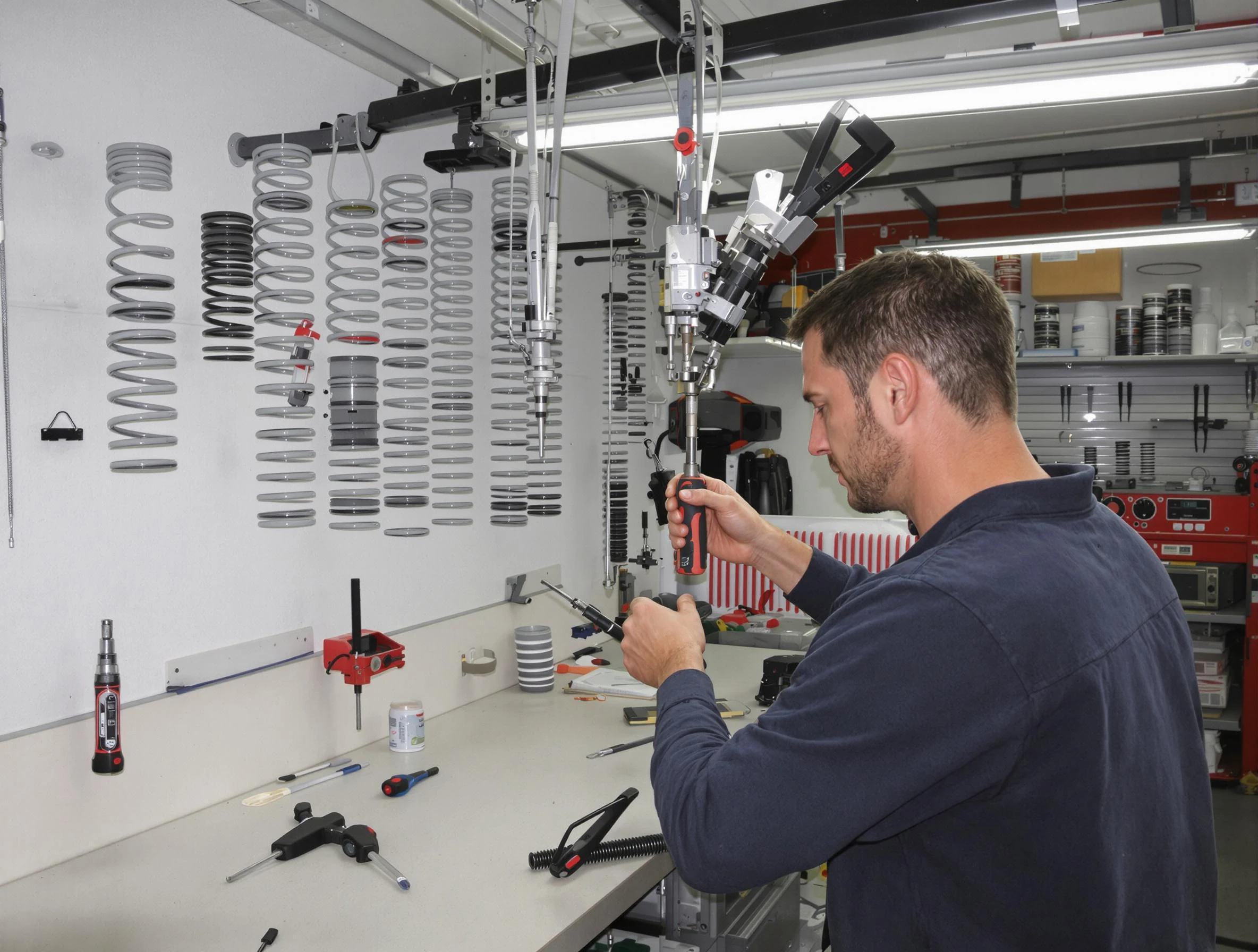 Childersburg Garage Door Repair safety certified technician performing precision spring replacement in Childersburg